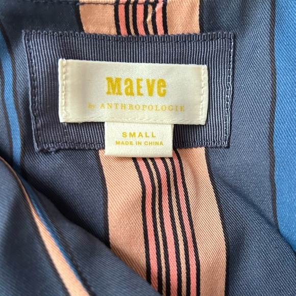 Anthropologie Maeve Atlanta Mixed Media Striped Midi Dress Sz S - Picture 8 of 8